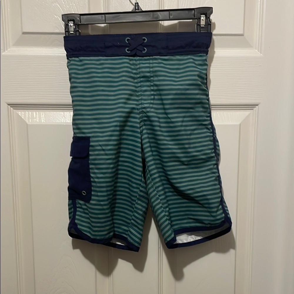 Cat & Jack Green and Blue Kids Swim Trunks